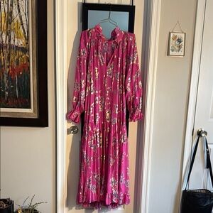 Free People Pink Floral Long Sleeve Dress
